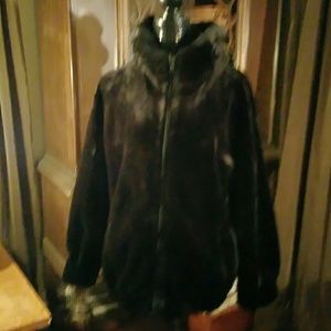 Faux fur bomber jacket